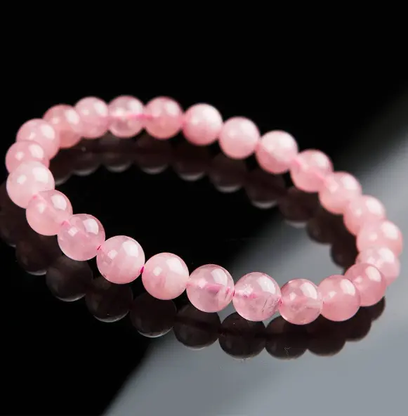 THE CRYSTAL HUB Pink Rose Bracelet for Women & Men, Love & Attraction, Certified Natural Healing Crystal, Gift For Girlfriend and Boyfriend